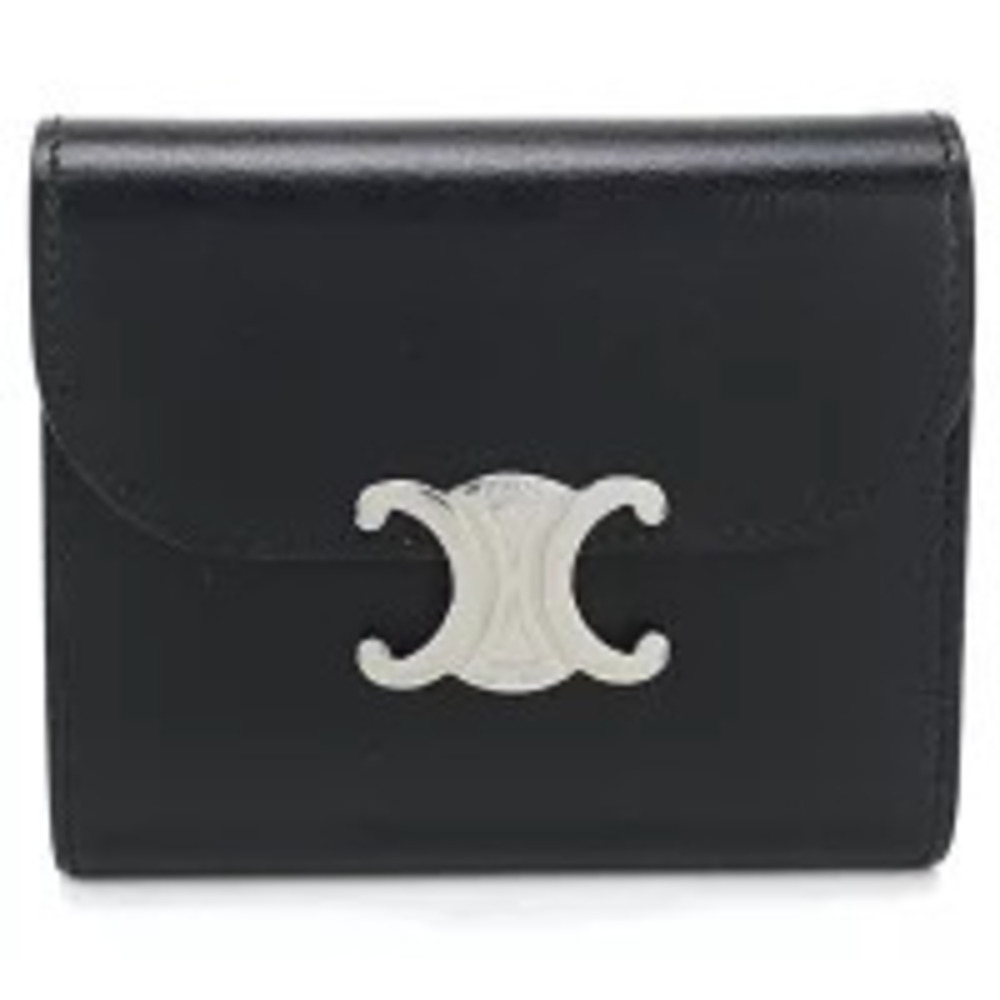 Celine Tri fold Wallet Compact Triomphe Flap Black